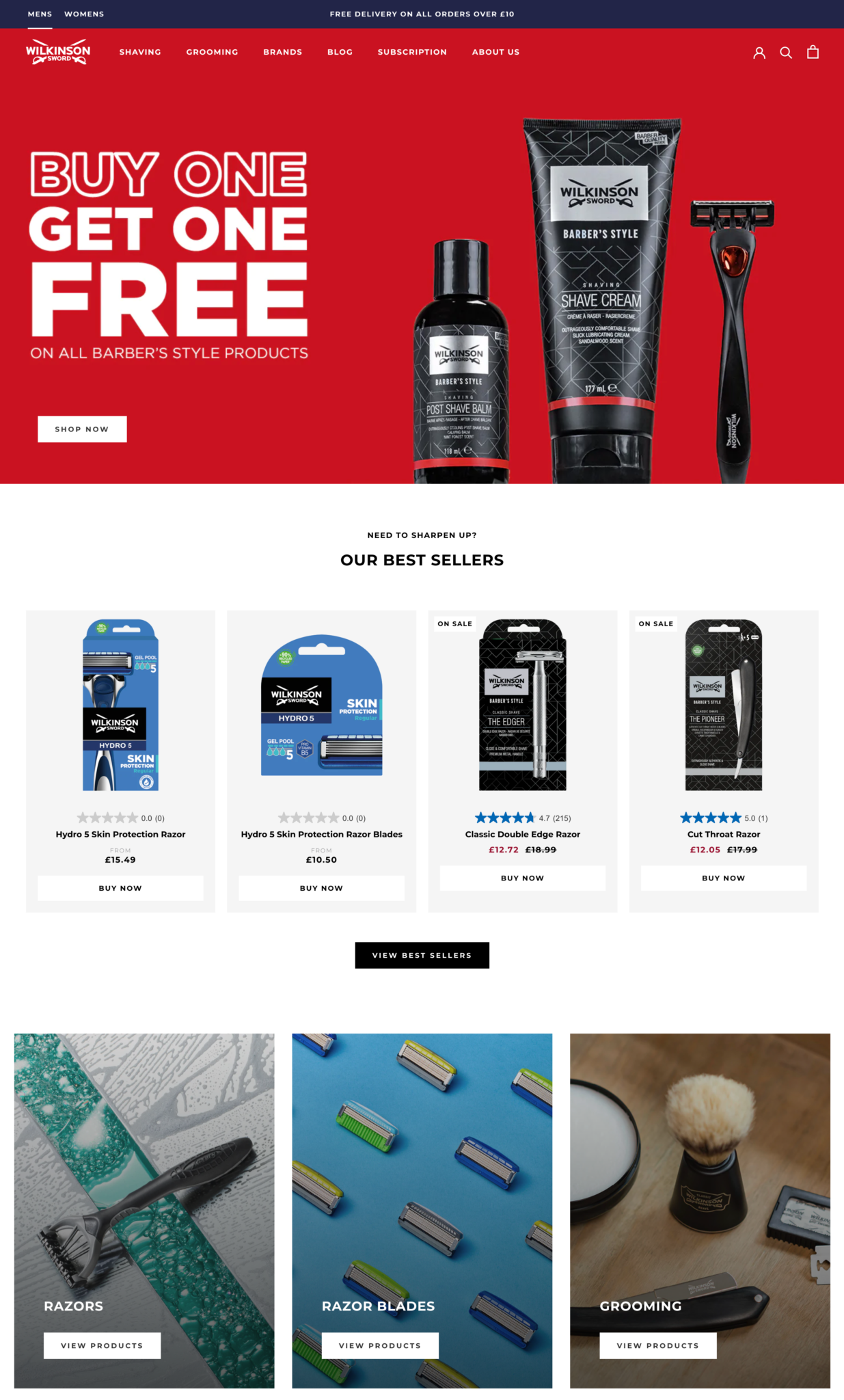 Screenshot Beispiel der Homepage wie wilkinson ihr Kundenerlebnis lokalisieren