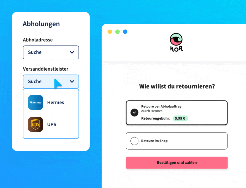 Biete Retourenabholungen durch Paketdienste an
