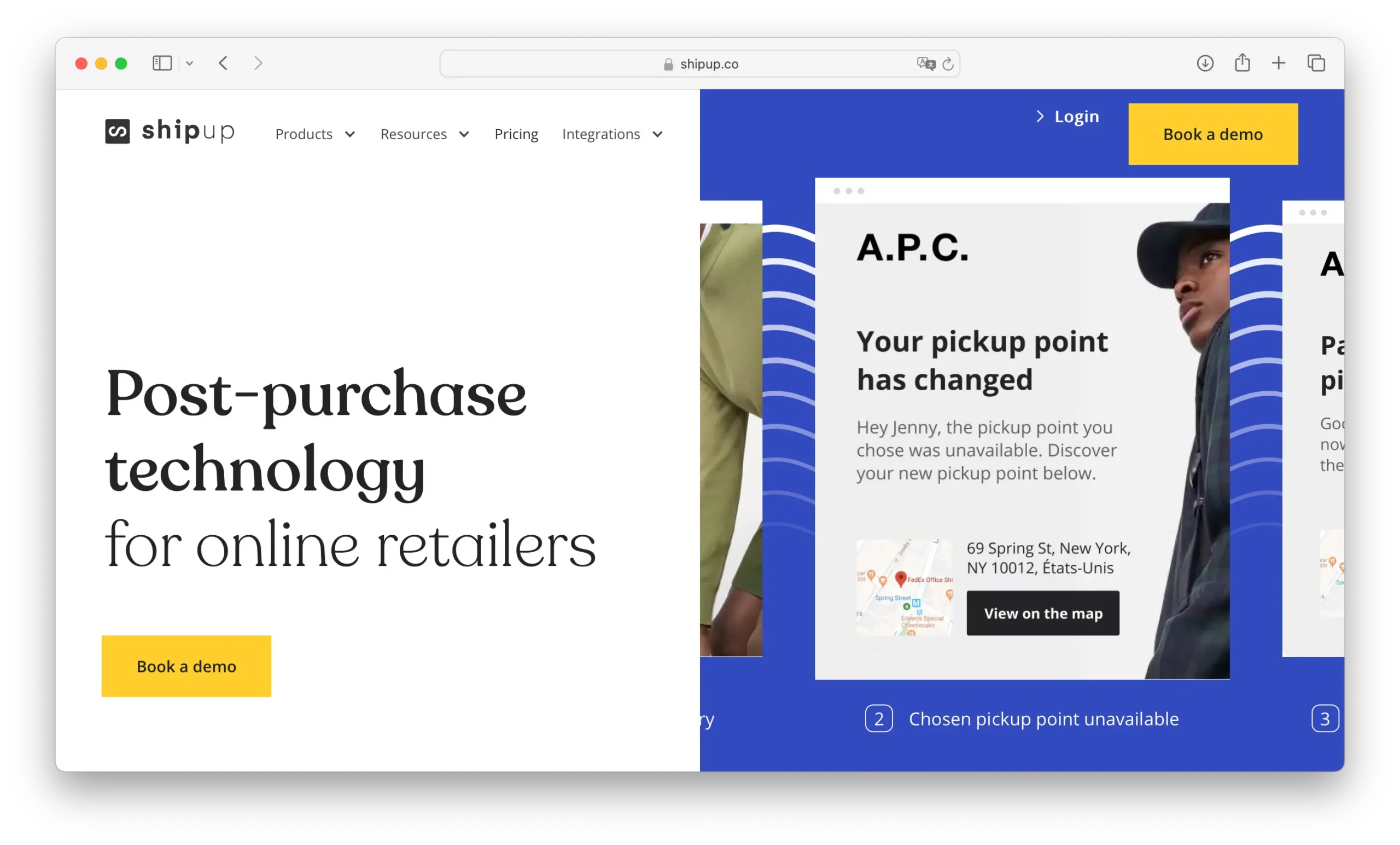 Shipup post-purchase and analytics software