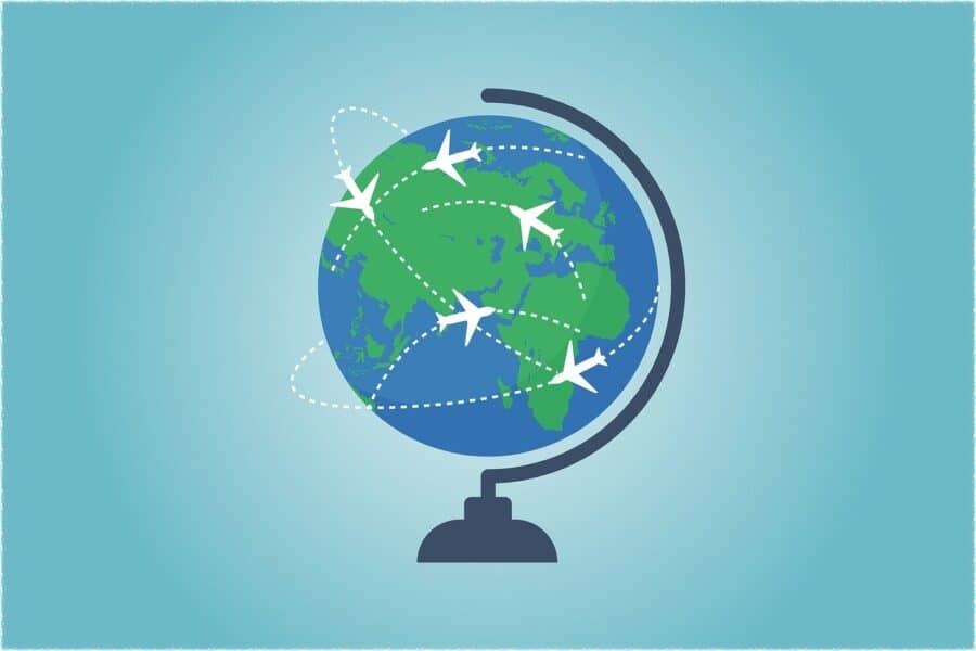 smooth customs clearance globe with planes