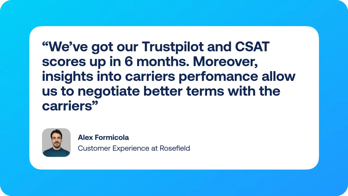 Rosefield increased customer satisfaction with carrier insights quote sendcloud